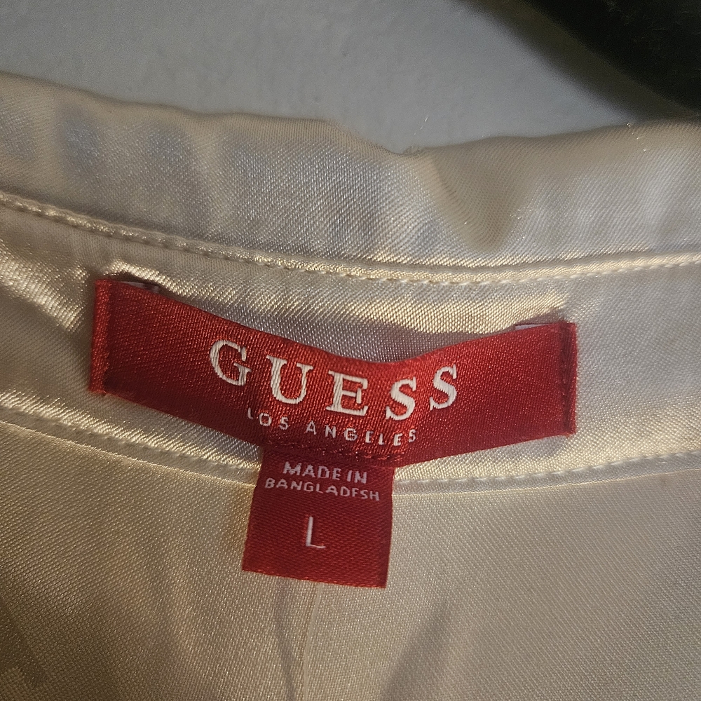 Guess Cream Satin Dress with Gold Chain - Picture 4 of 6